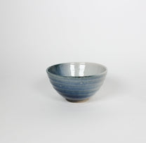 Japanese Shigaraki Ceramic Matcha Bowl, Gradient Blue