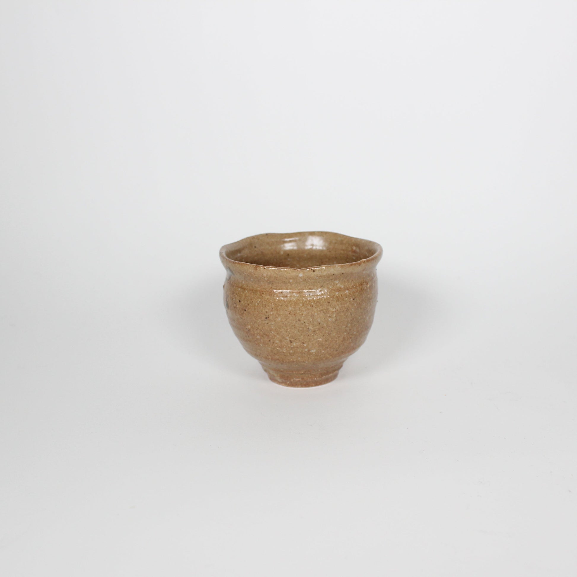 Japanese Shigaraki Ceramic Tea Cup, Yellow