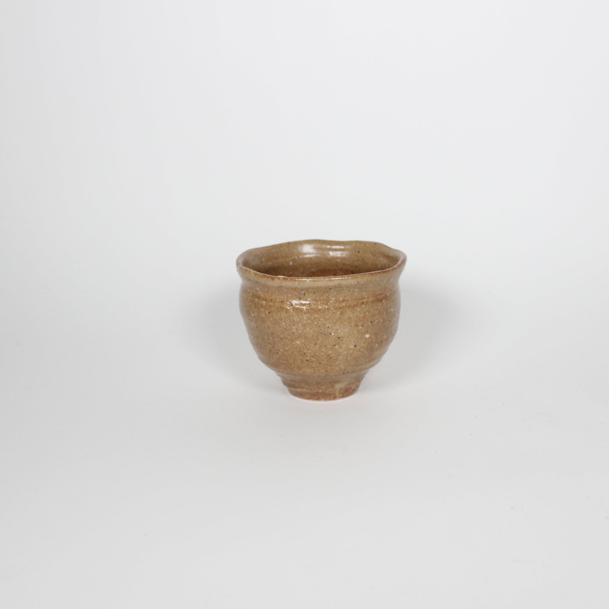 Japanese Shigaraki Ceramic Tea Cup, Yellow