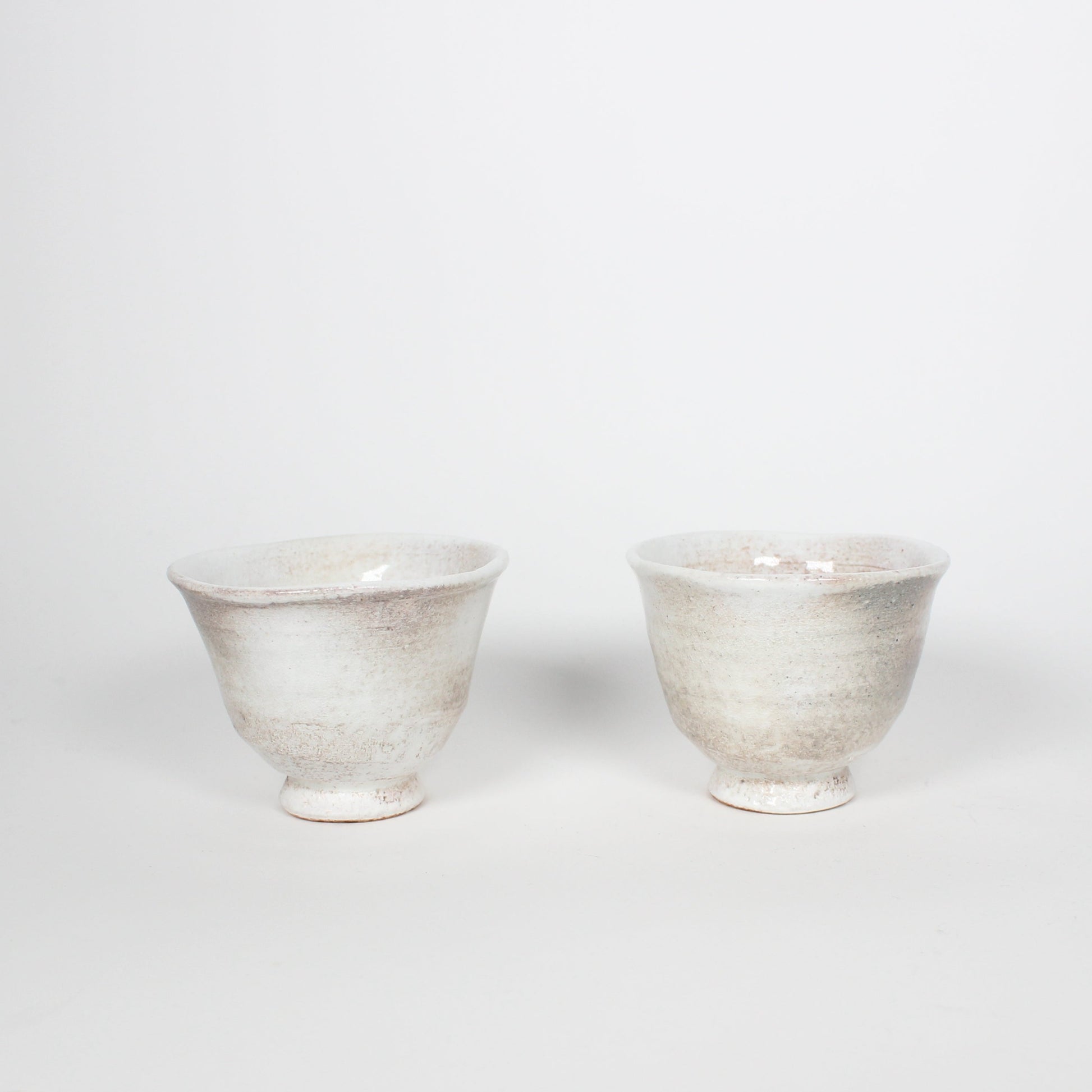 Japanese Shigaraki Ceramic Tea Cups, Haze, Set of 2