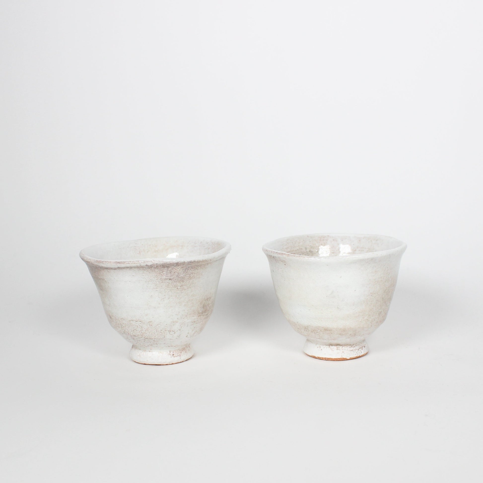 Japanese Shigaraki Ceramic Tea Cups, Haze, Set of 2