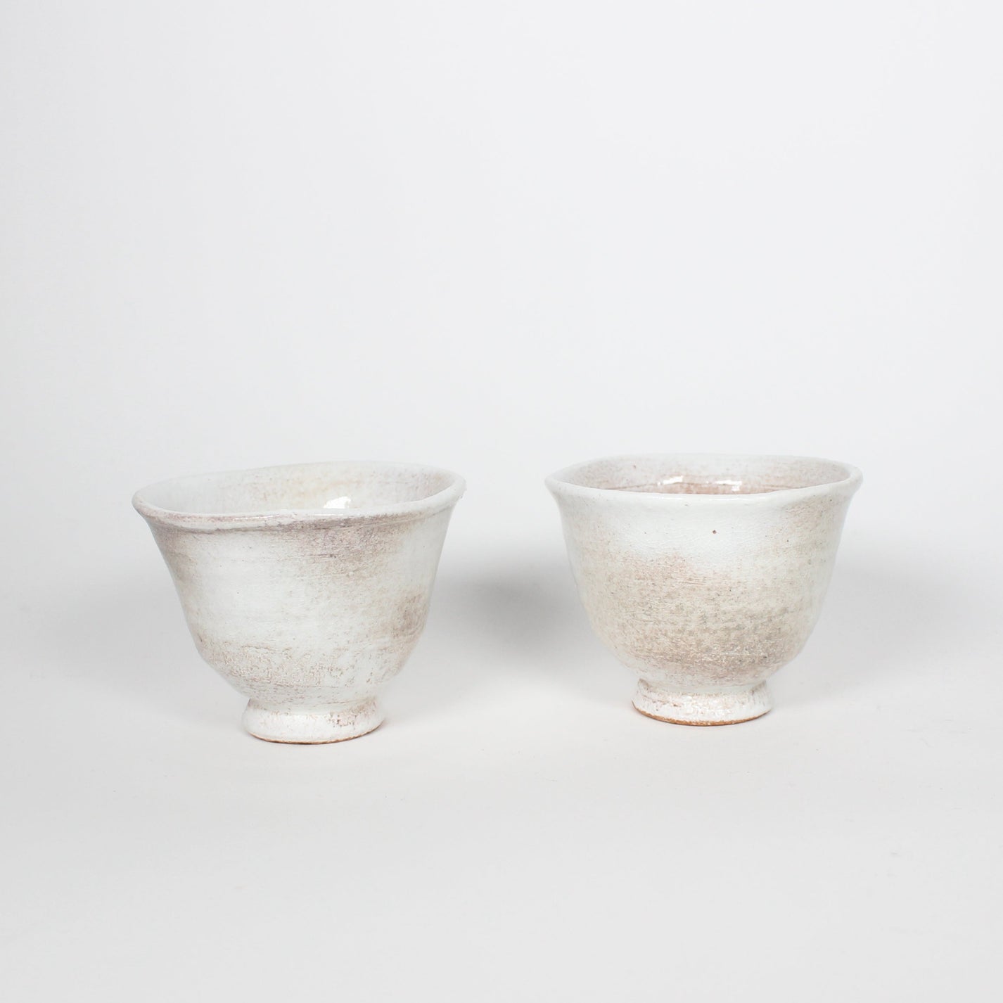 Japanese Shigaraki Ceramic Tea Cups, Haze, Set of 2
