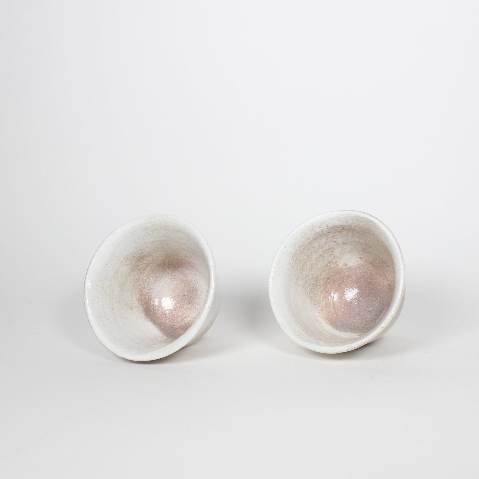 Japanese Shigaraki Ceramic Tea Cups, Haze, Set of 2