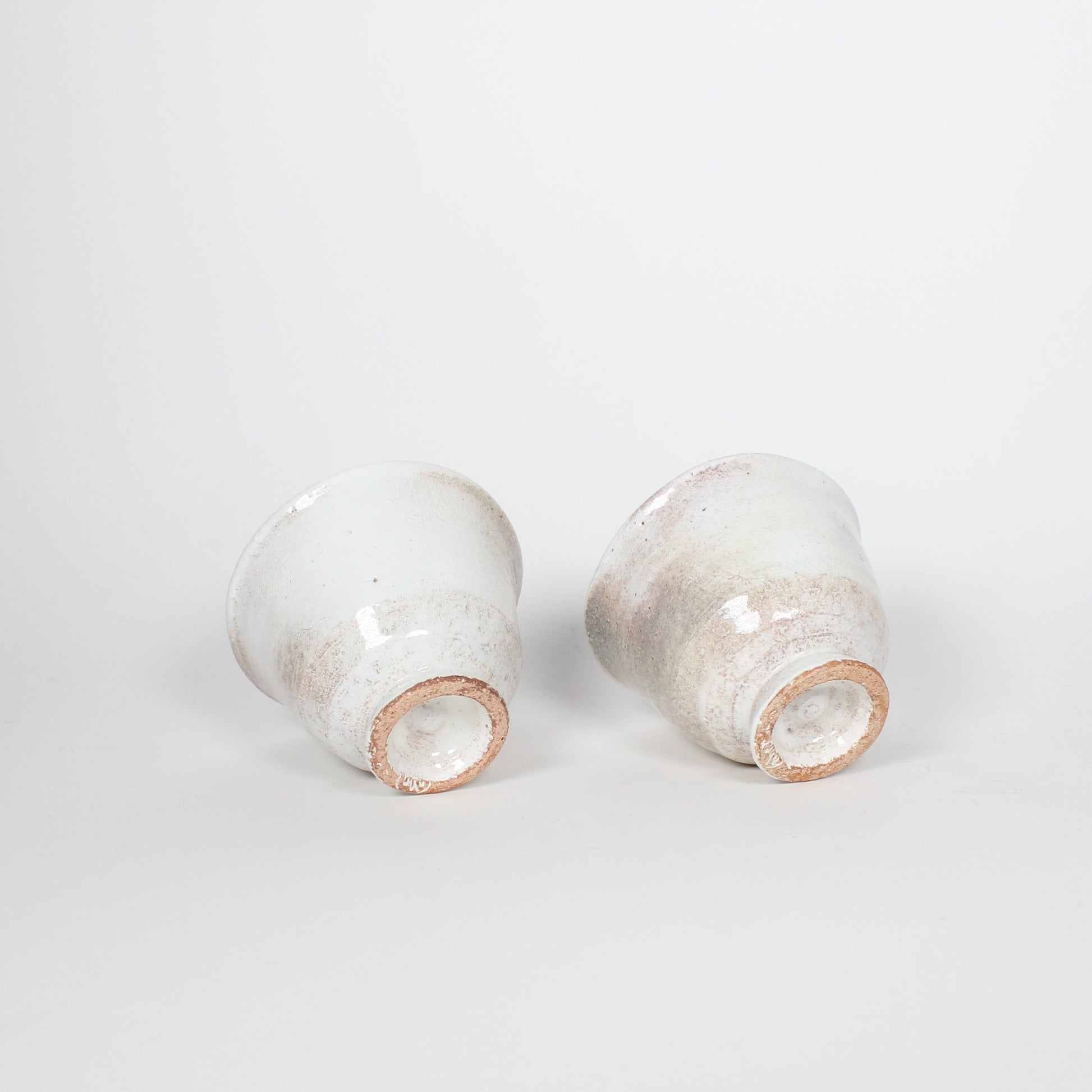 Japanese Shigaraki Ceramic Tea Cups, Haze, Set of 2