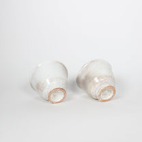 Japanese Shigaraki Ceramic Tea Cups, Haze, Set of 2