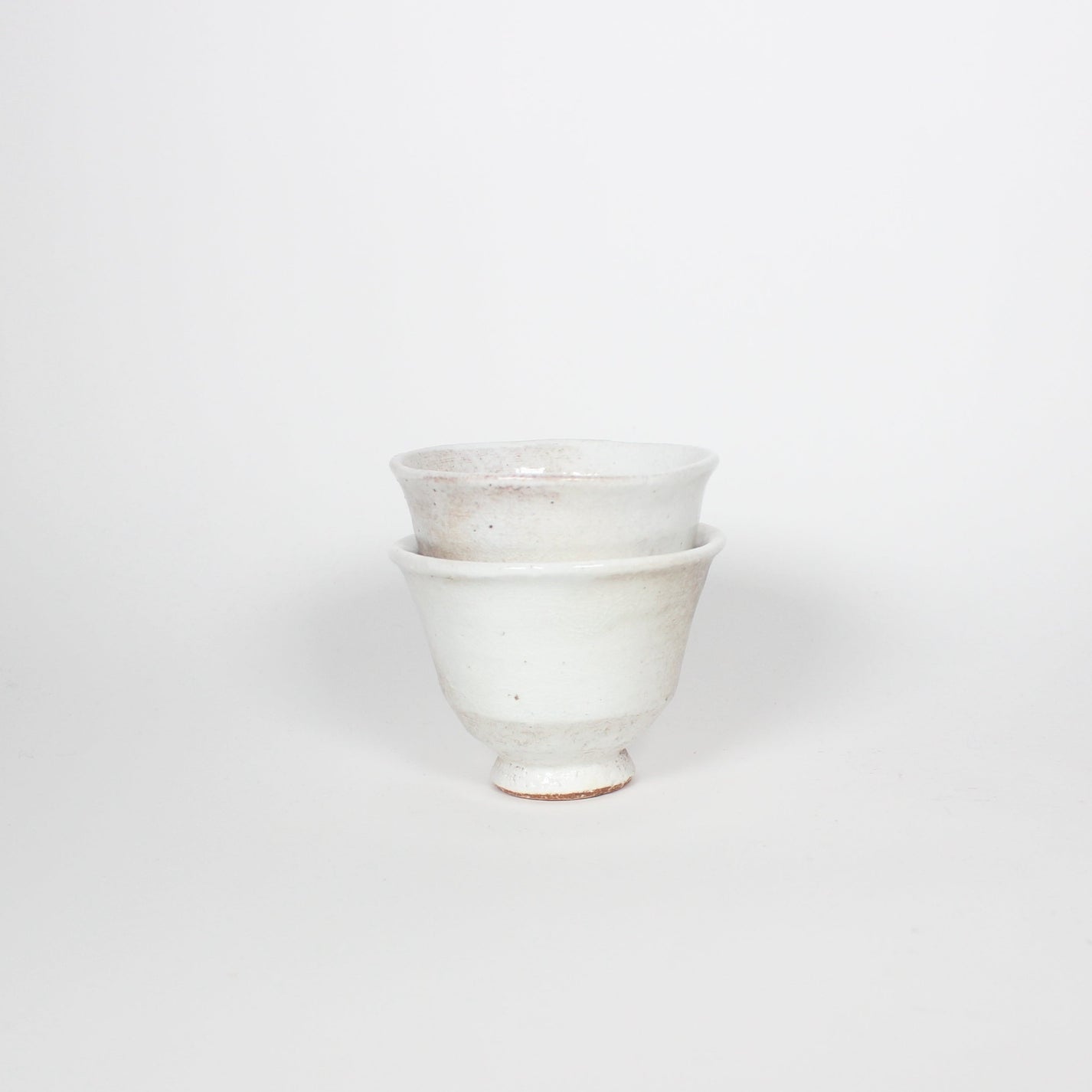 Japanese Shigaraki Ceramic Tea Cups, Haze, Set of 2