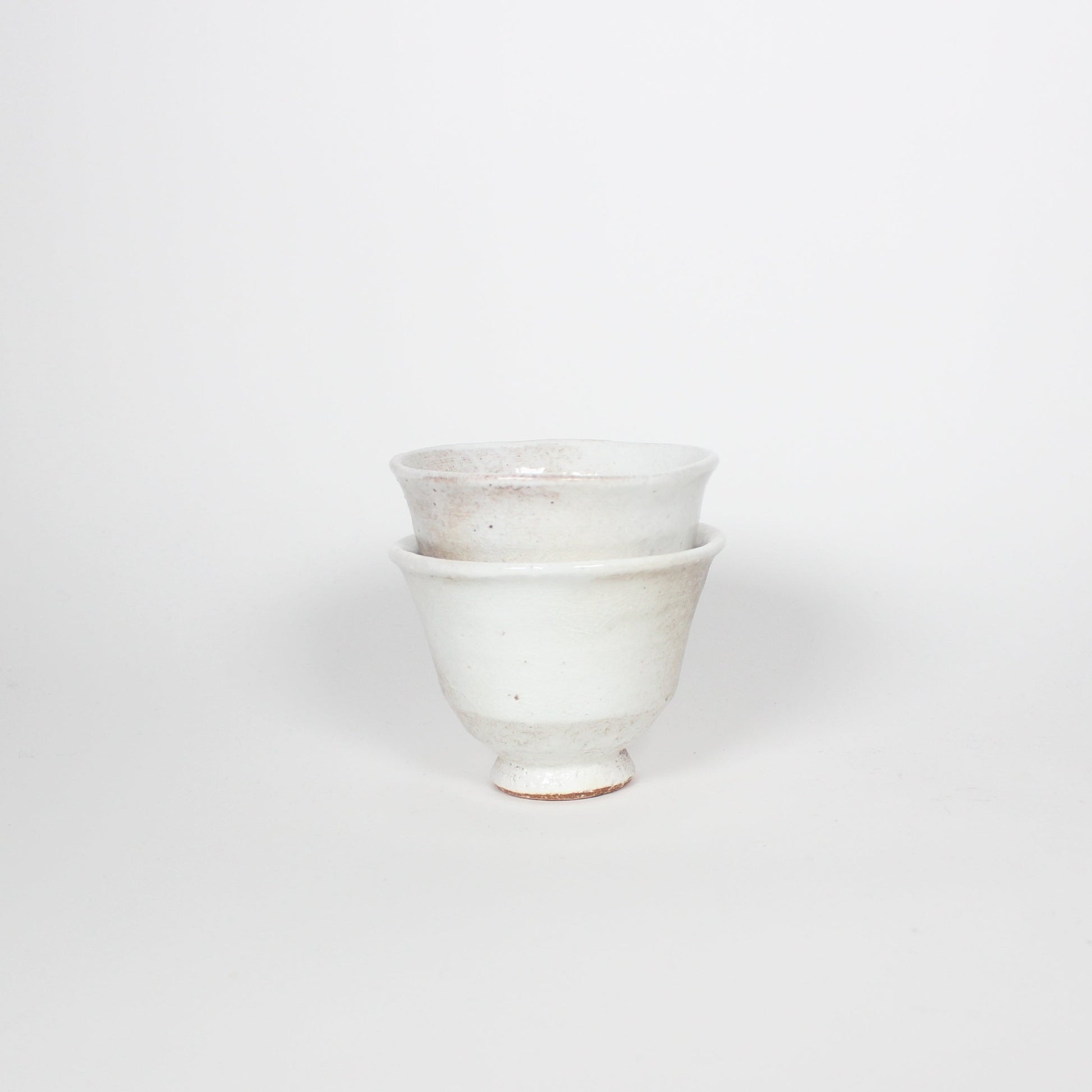 Japanese Shigaraki Ceramic Tea Cups, Haze, Set of 2