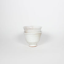 Japanese Shigaraki Ceramic Tea Cups, Haze, Set of 2