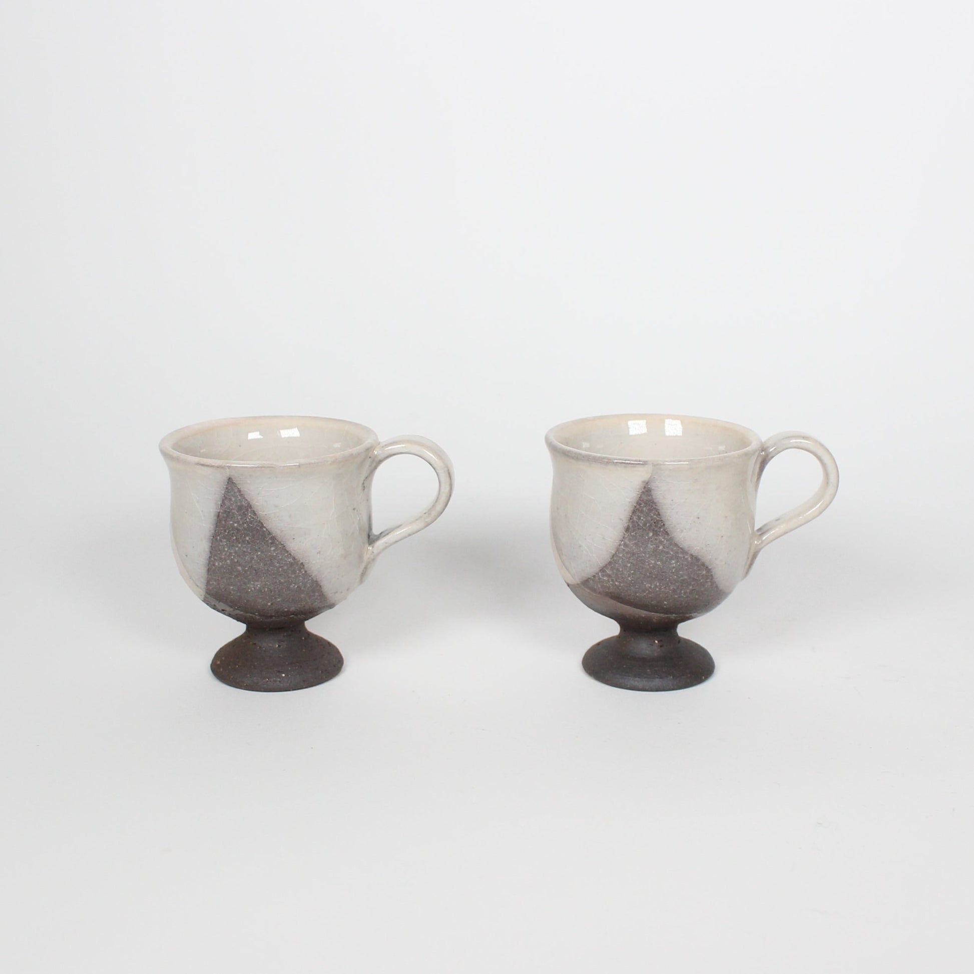 Japanese Shigaraki Ceramic Espresso Cups, Set of 2