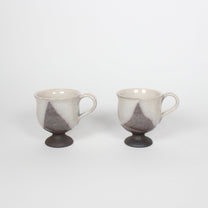 Japanese Shigaraki Ceramic Espresso Cups, Set of 2