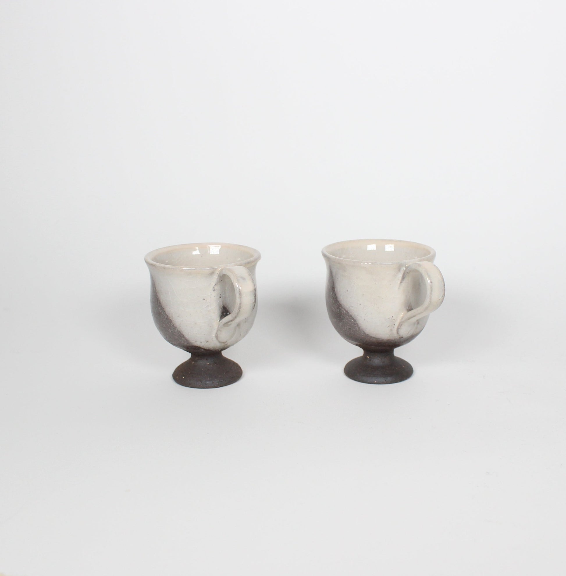 Japanese Shigaraki Ceramic Espresso Cups, Set of 2