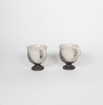 Japanese Shigaraki Ceramic Espresso Cups, Set of 2