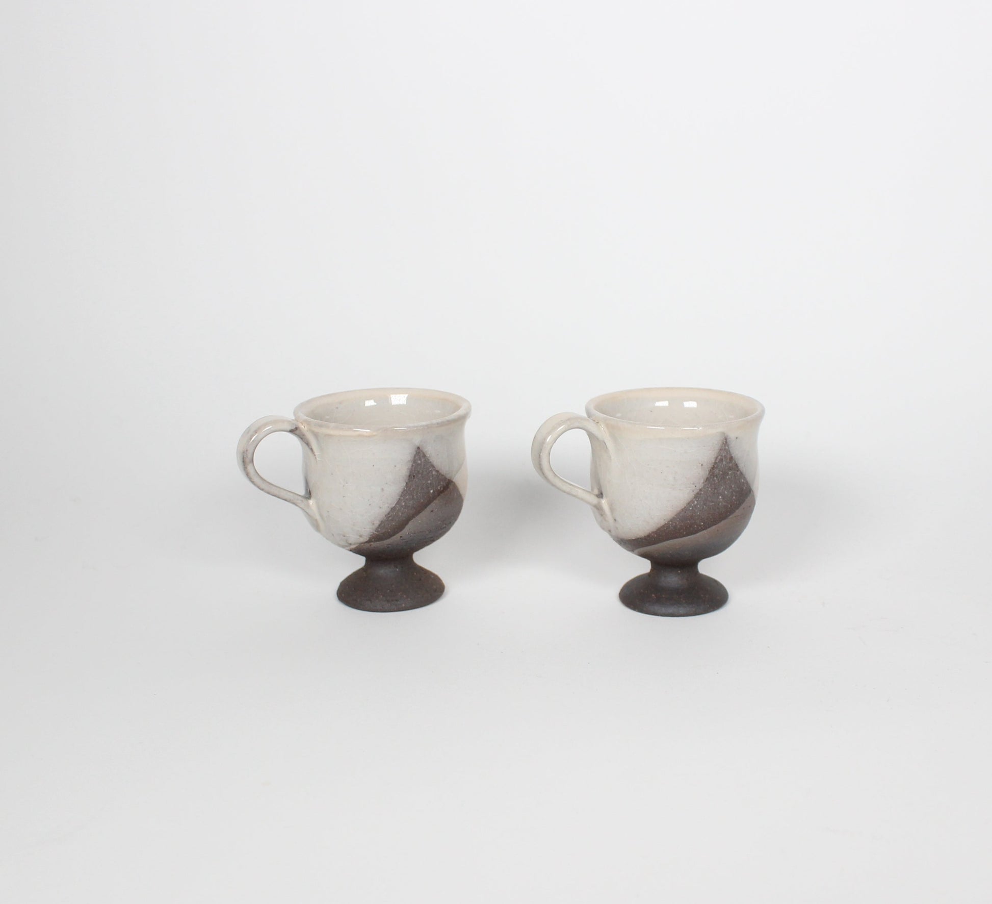 Japanese Shigaraki Ceramic Espresso Cups, Set of 2