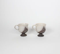 Japanese Shigaraki Ceramic Espresso Cups, Set of 2