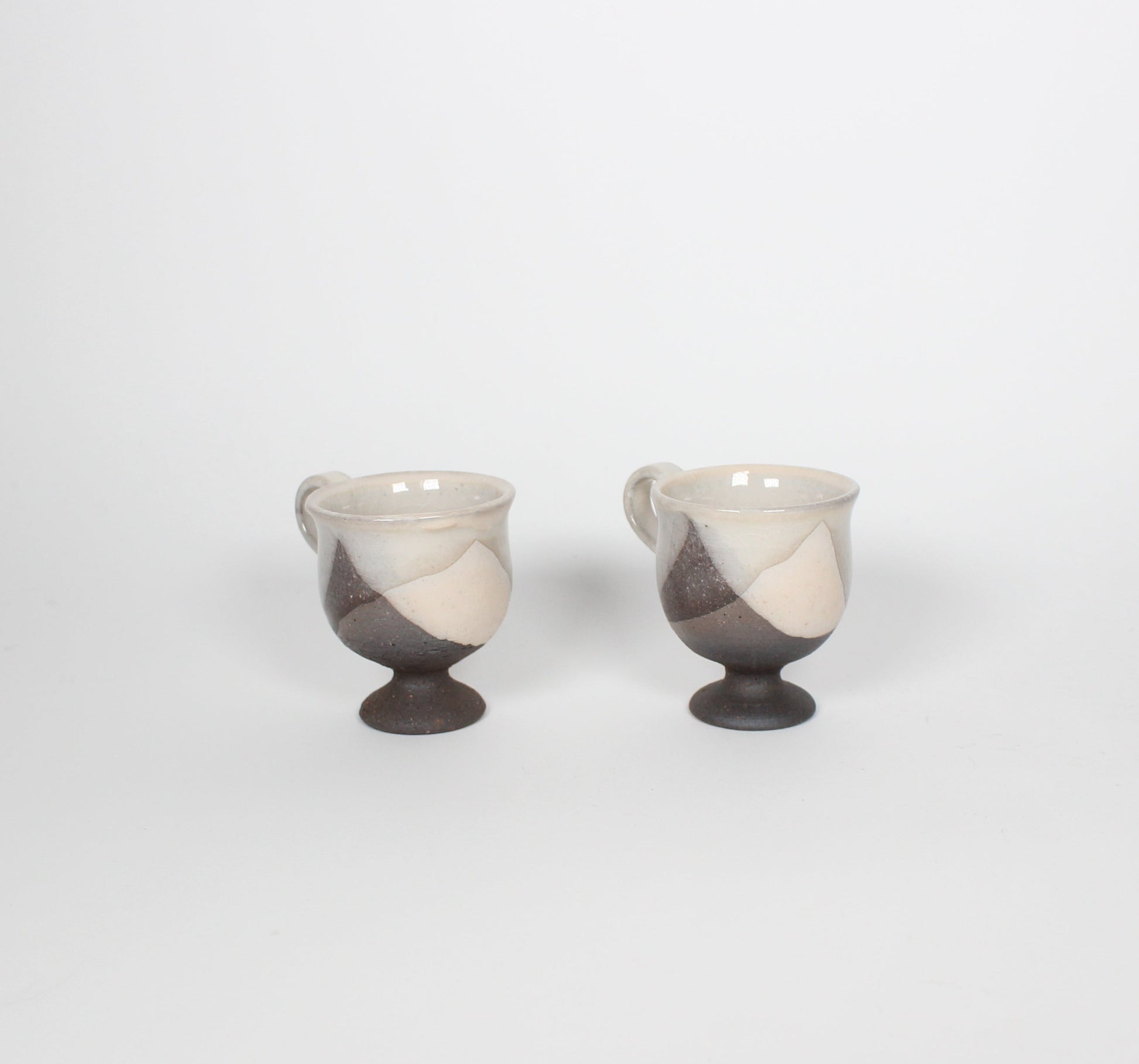 Japanese Shigaraki Ceramic Espresso Cups, Set of 2