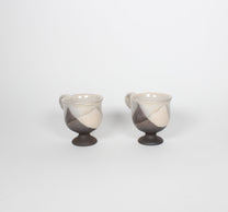 Japanese Shigaraki Ceramic Espresso Cups, Set of 2