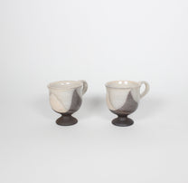 Japanese Shigaraki Ceramic Espresso Cups, Set of 2