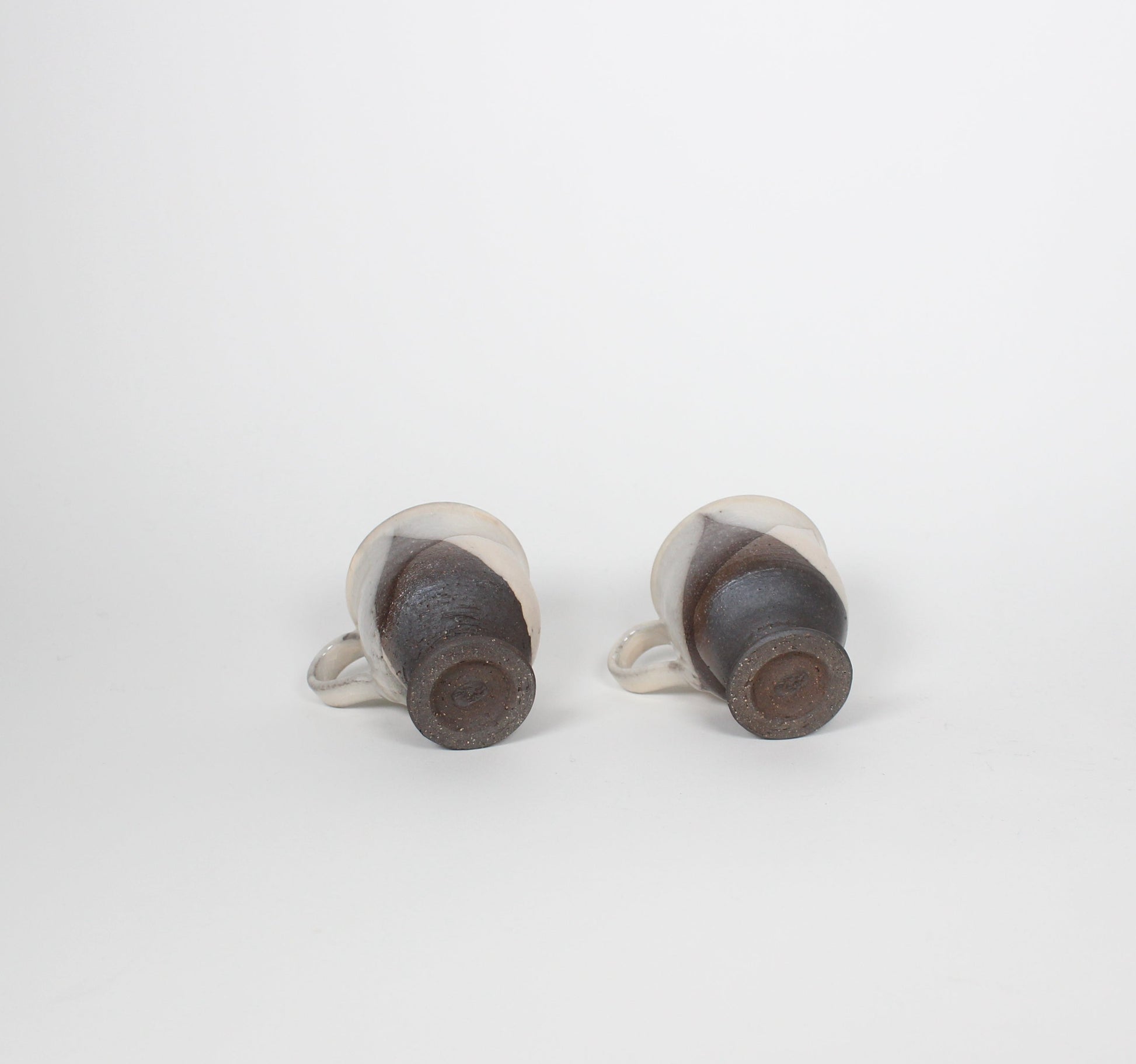Japanese Shigaraki Ceramic Espresso Cups, Set of 2