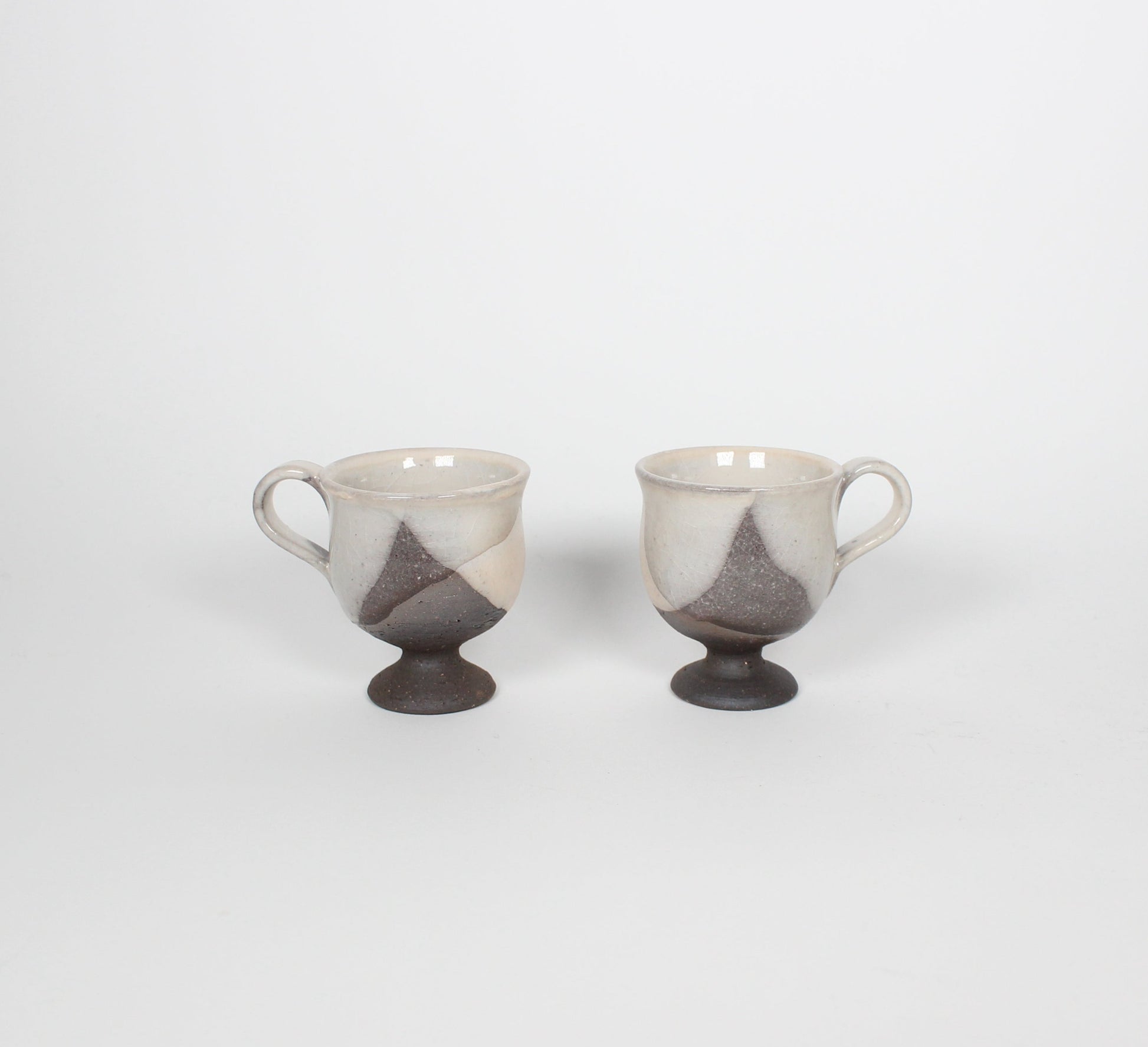 Japanese Shigaraki Ceramic Espresso Cups, Set of 2