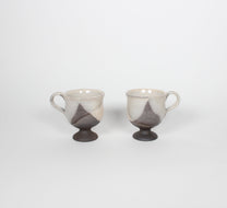 Japanese Shigaraki Ceramic Espresso Cups, Set of 2