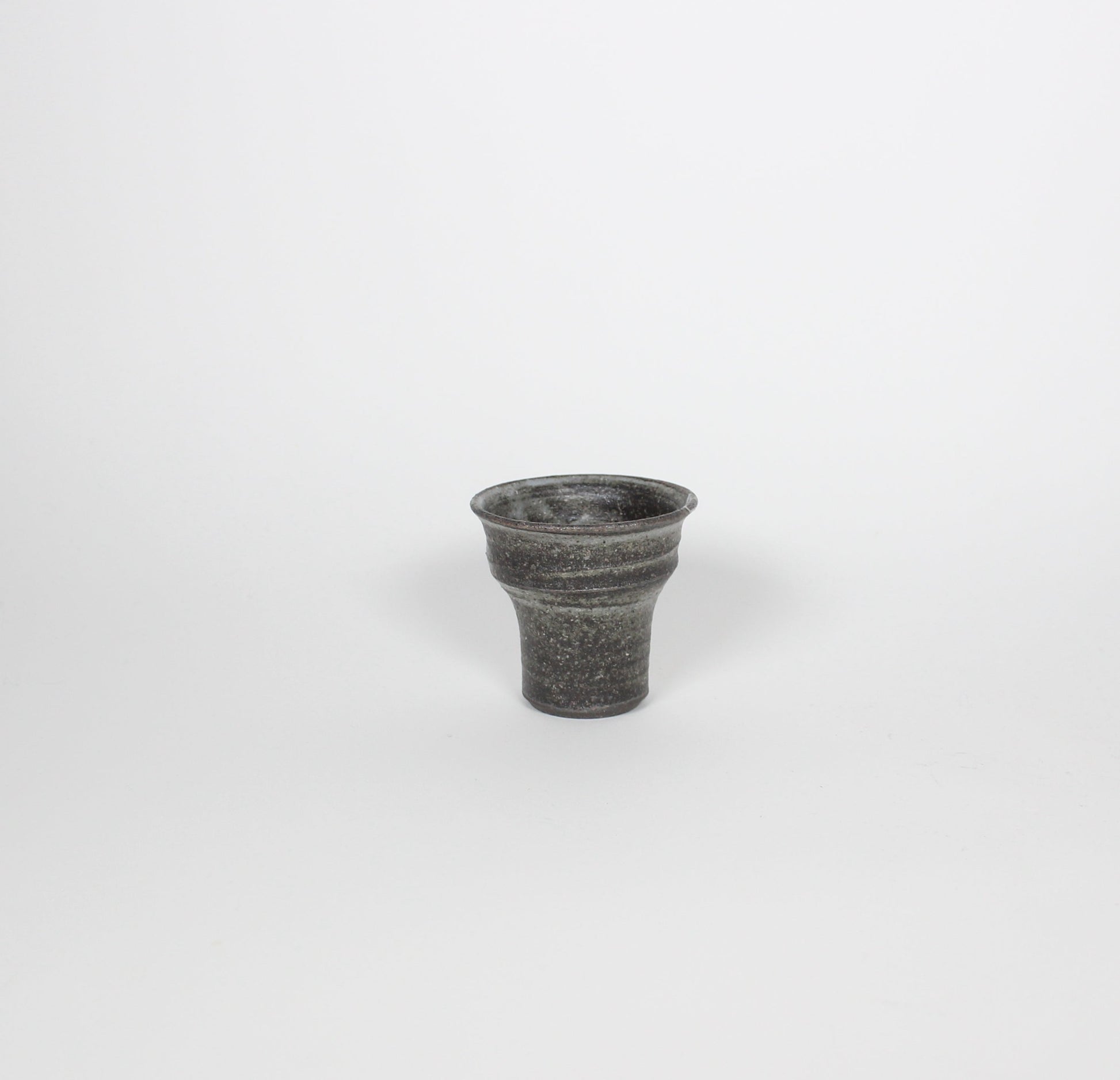 Japanese Shigaraki Ceramic Sake Cup/Tea Cup, Silver