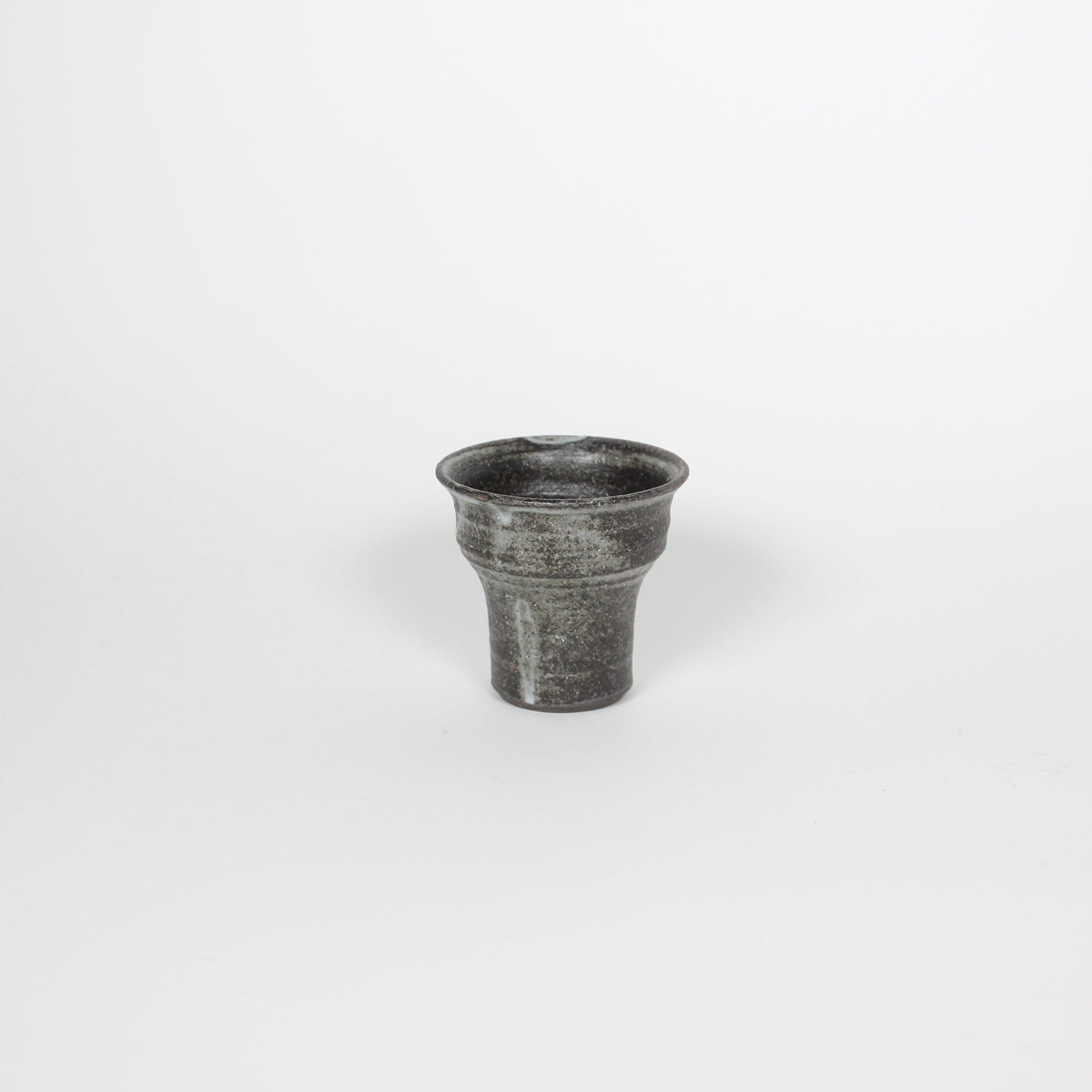 Japanese Shigaraki Ceramic Sake Cup/Tea Cup, Silver