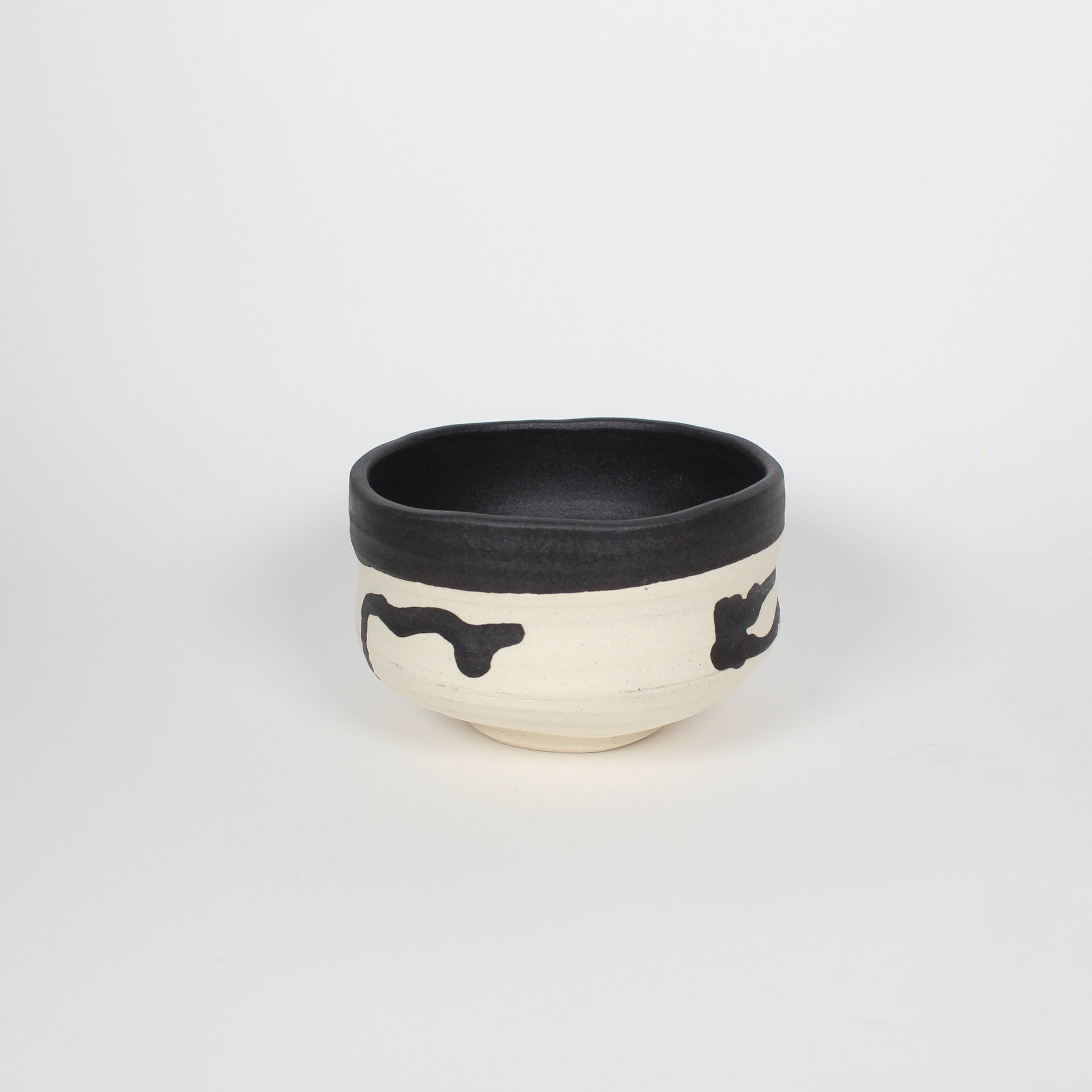 Japanese Shigaraki Ceramic Brush Stroke Matcha Bowl