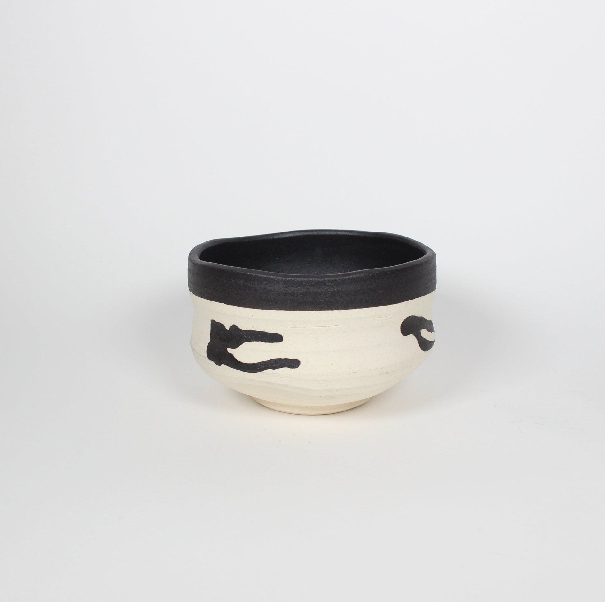 Japanese Shigaraki Ceramic Brush Stroke Matcha Bowl