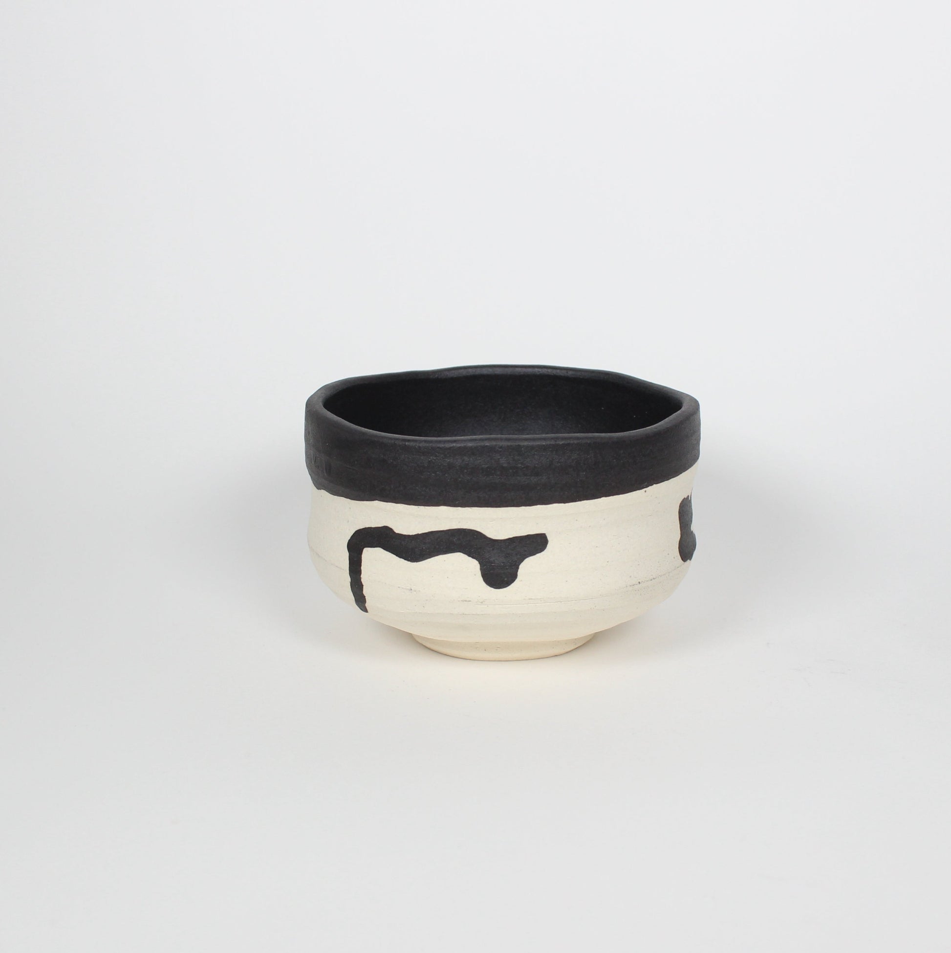 Japanese Shigaraki Ceramic Brush Stroke Matcha Bowl