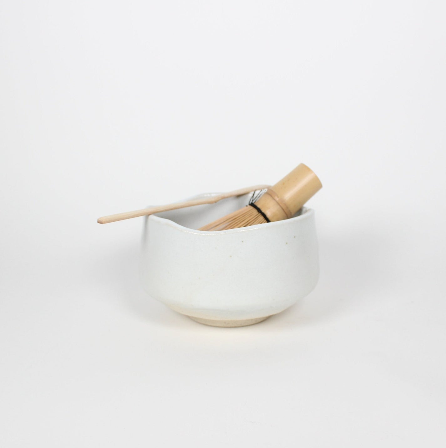 Japanese Mino-Yaki Ceramic Matcha Bowl, White