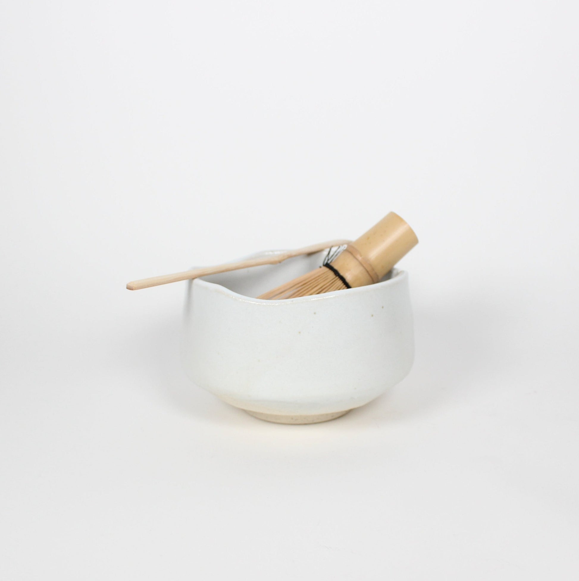 Japanese Mino-Yaki Ceramic Matcha Bowl, White