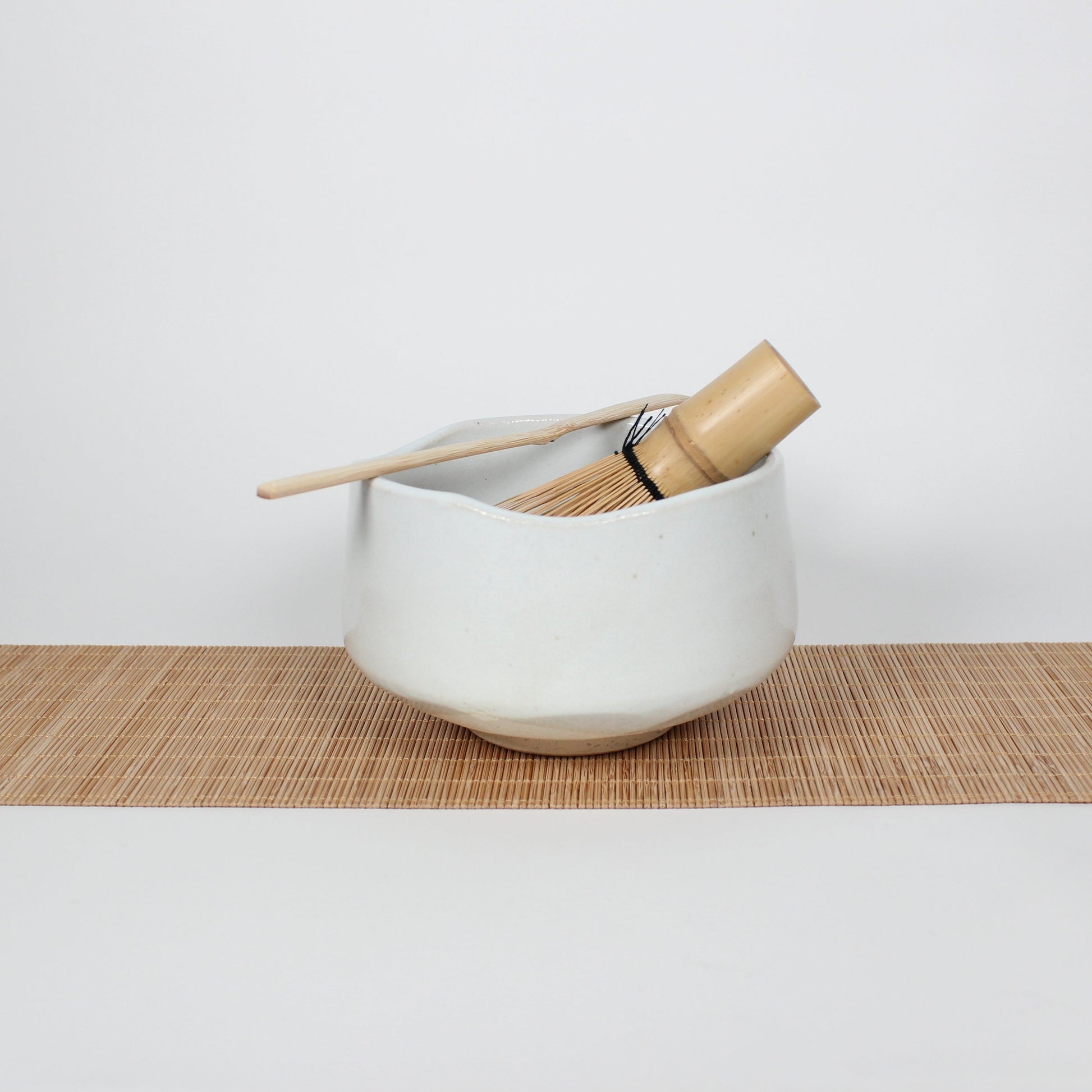 Japanese Mino-Yaki Ceramic Matcha Bowl, White