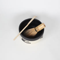 Japanese Shigaraki Ceramic Brush Stroke Matcha Bowl