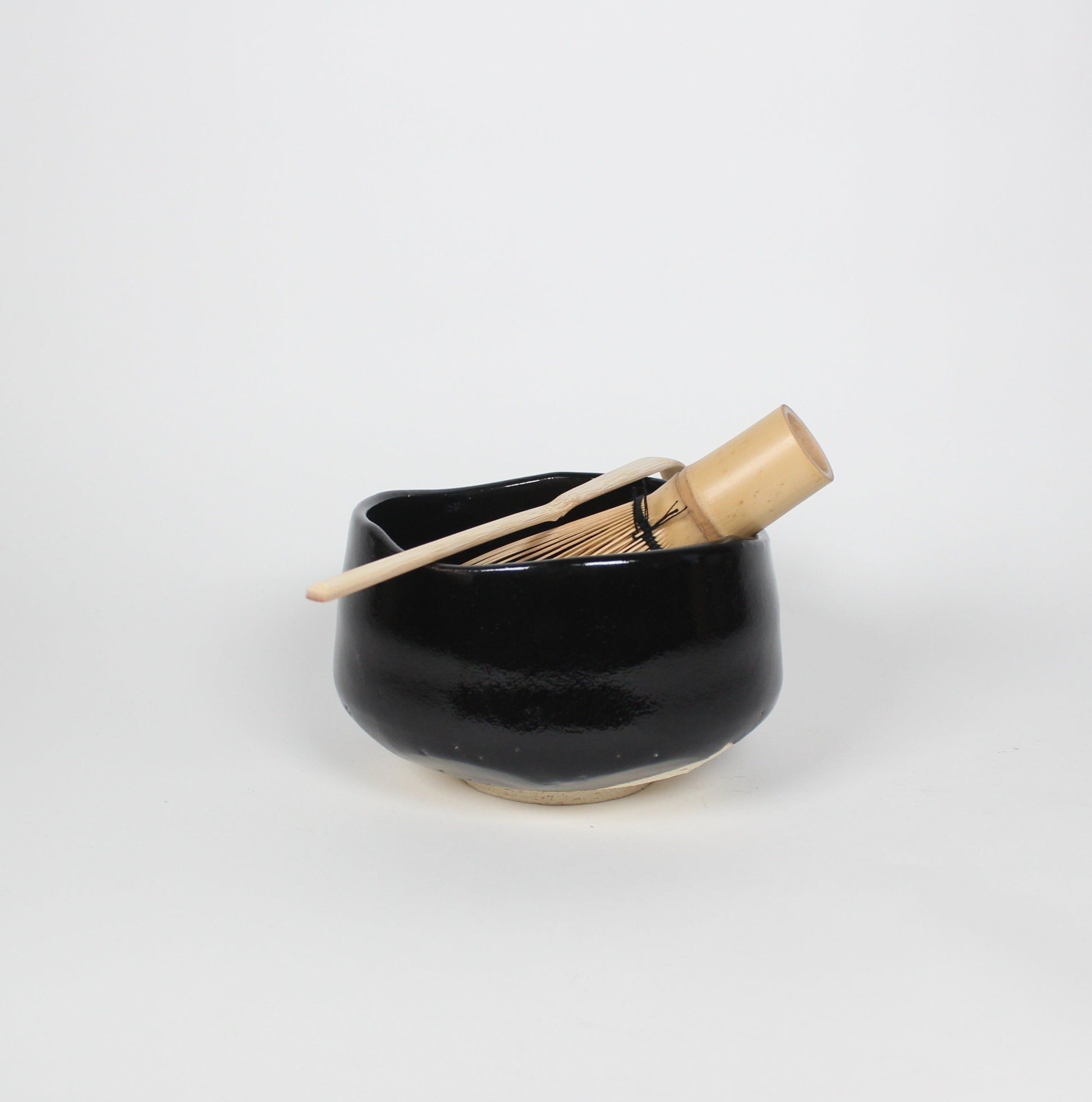 Japanese Mino-Yaki Ceramic Matcha Bowl, Black