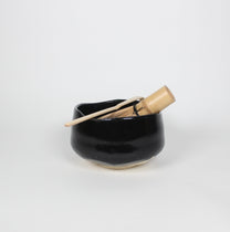 Japanese Mino-Yaki Ceramic Matcha Bowl, Black