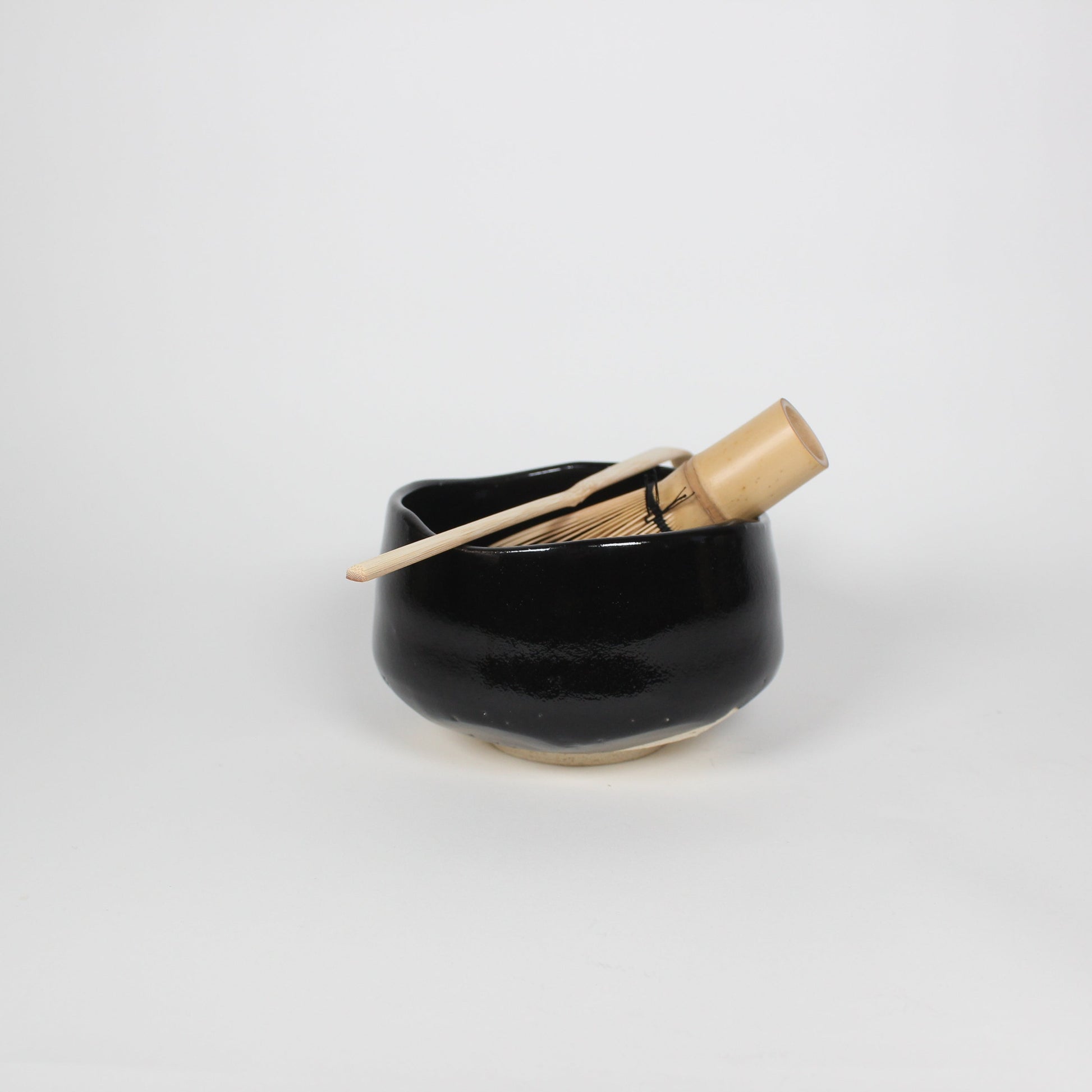 Japanese Mino-Yaki Ceramic Matcha Bowl, Black