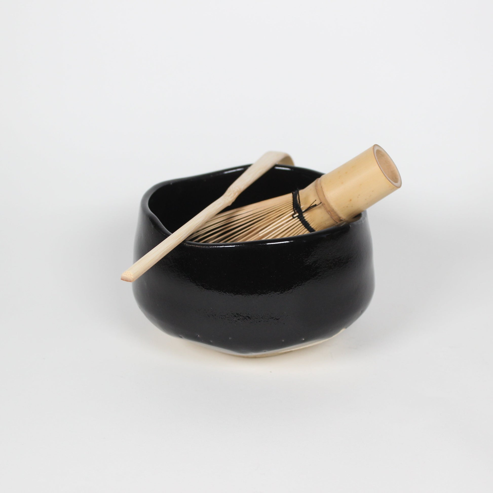 Japanese Mino-Yaki Ceramic Matcha Bowl, Black
