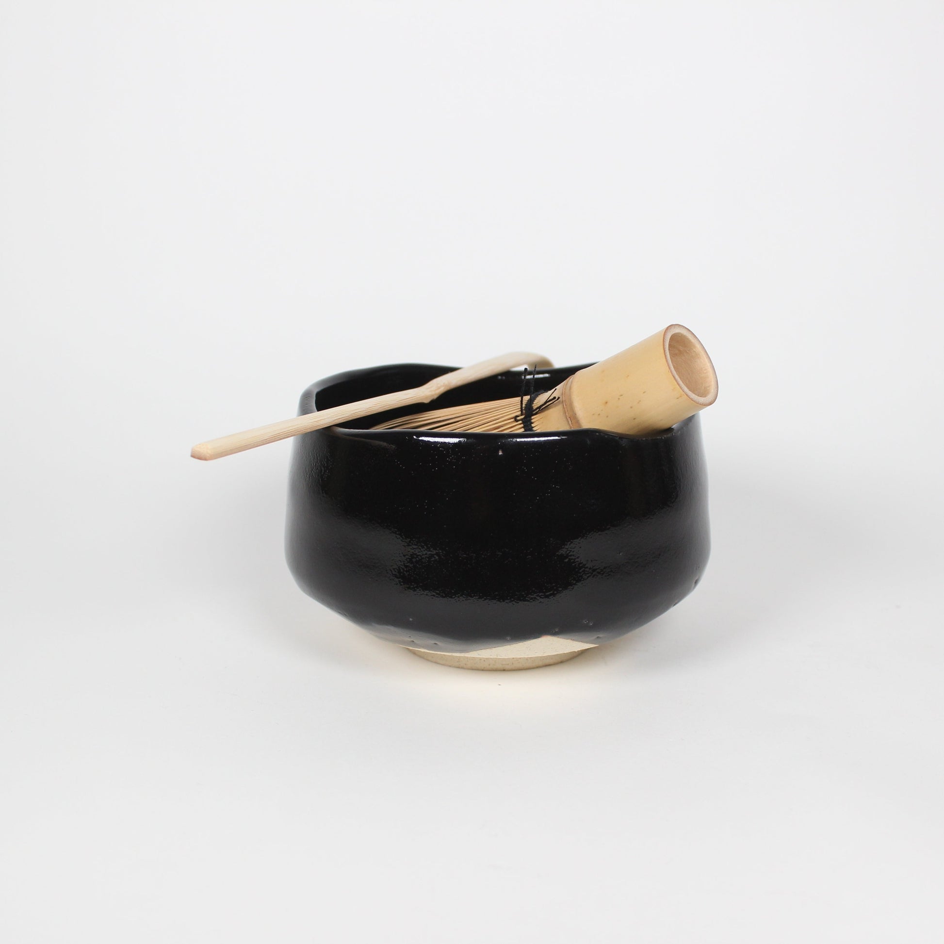 Japanese Mino-Yaki Ceramic Matcha Bowl, Black