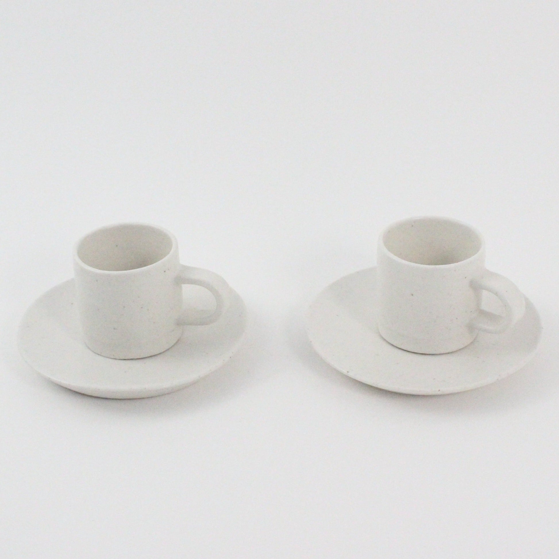 Korean Ceramic Espresso cup &amp; saucer in coated cream