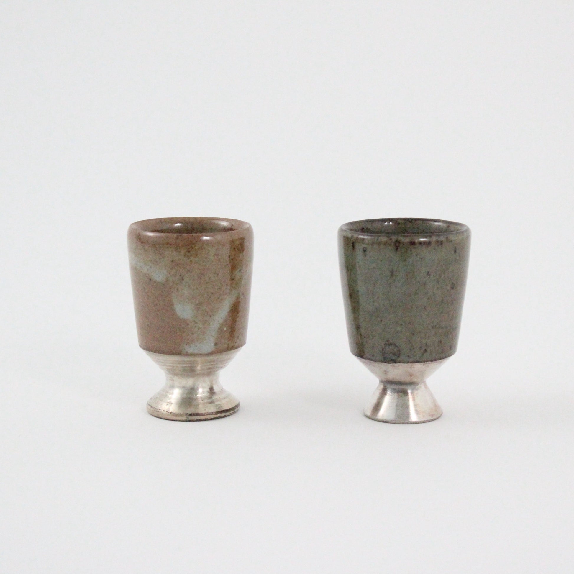 Korean Silver footed Mini Shot Cups