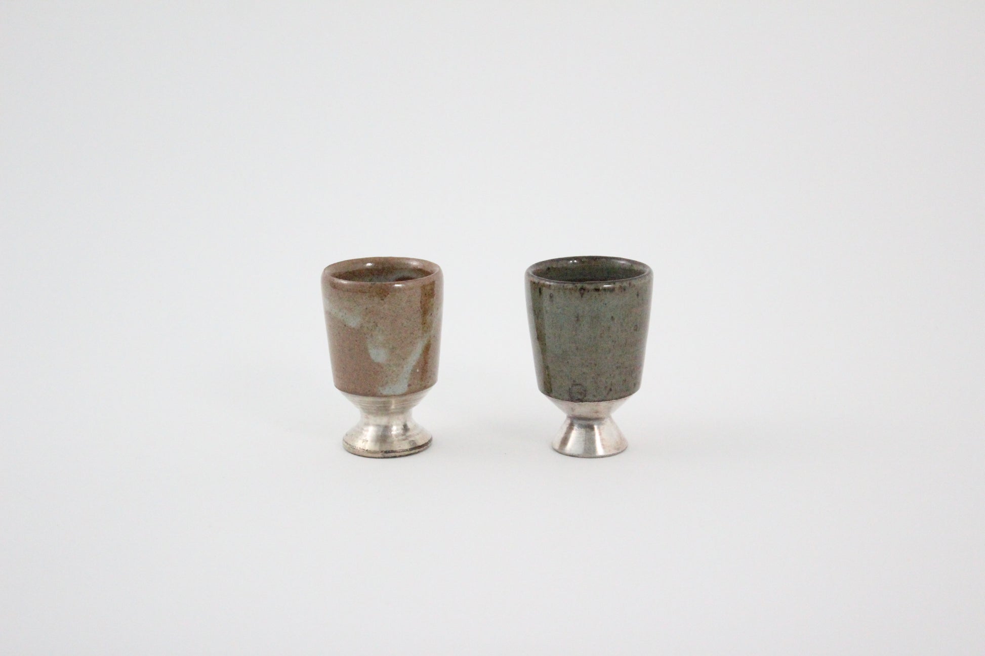 Korean Silver footed Mini Shot Cups