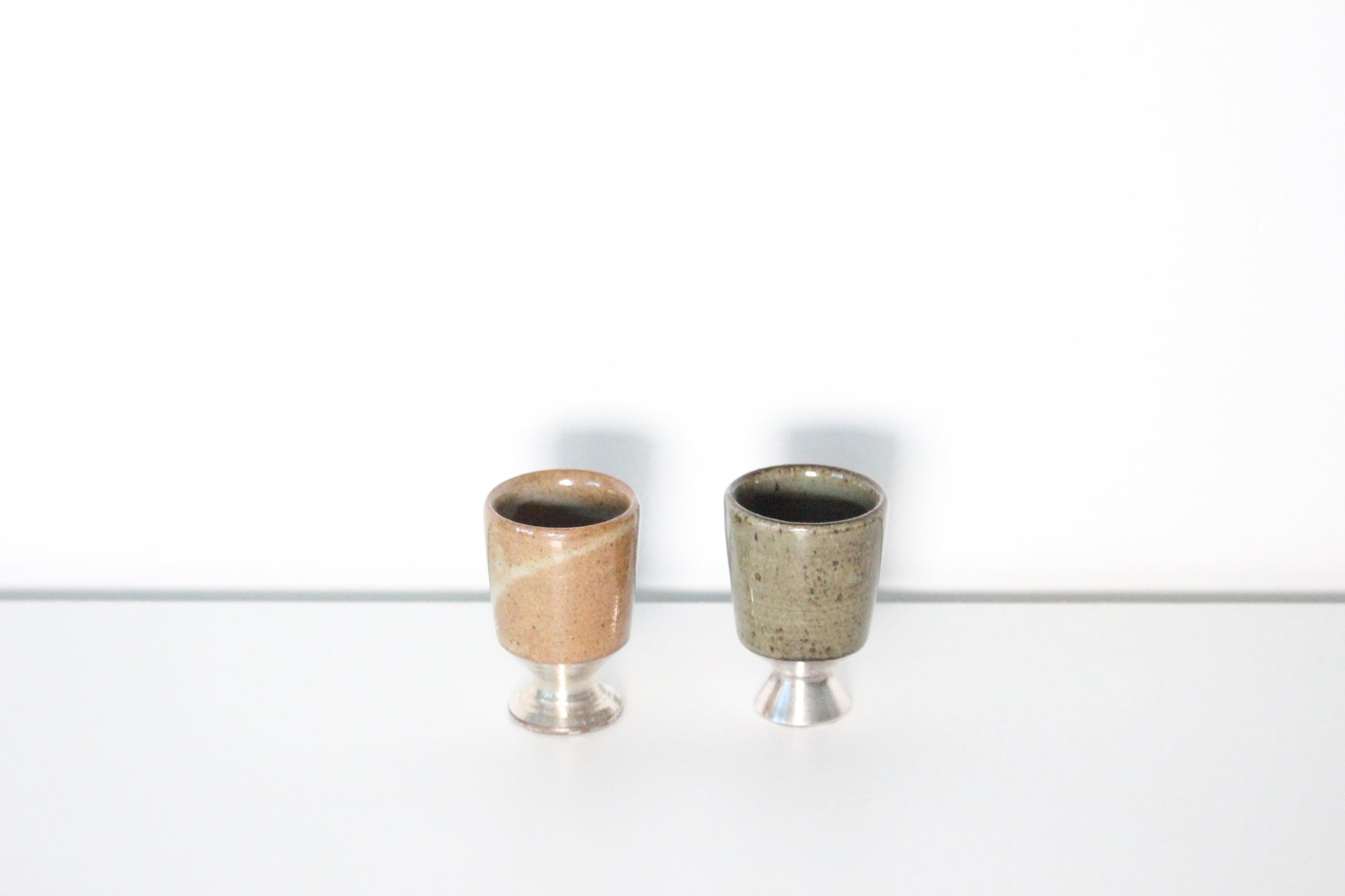 Korean Silver footed Mini Shot Cups