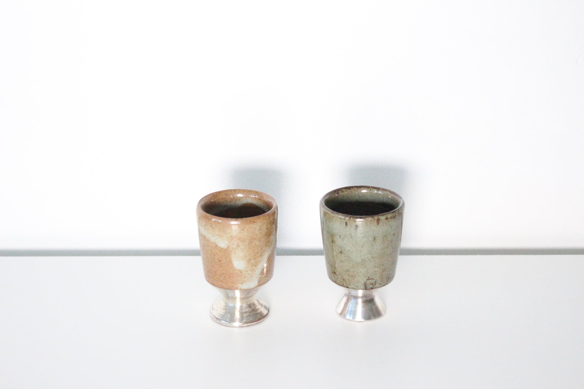 Korean Silver footed Mini Shot Cups