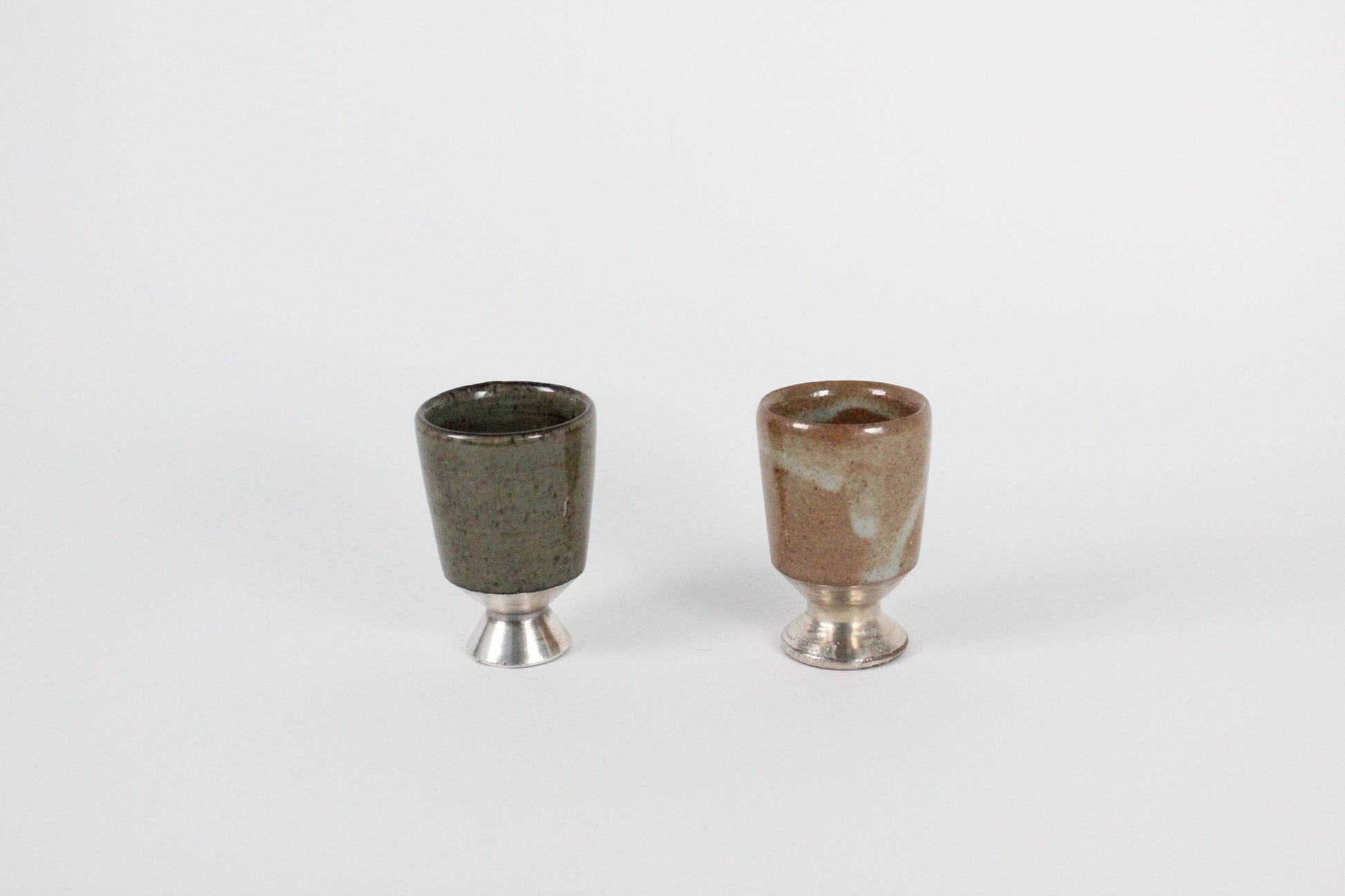 Korean Silver footed Mini Shot Cups