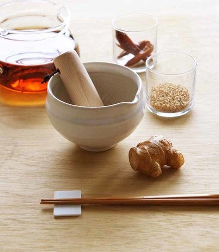 Japanese Mino-ware Ceramic Mortar, White